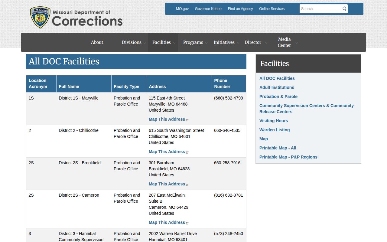 Macon County post-release supervision District 3S office listing