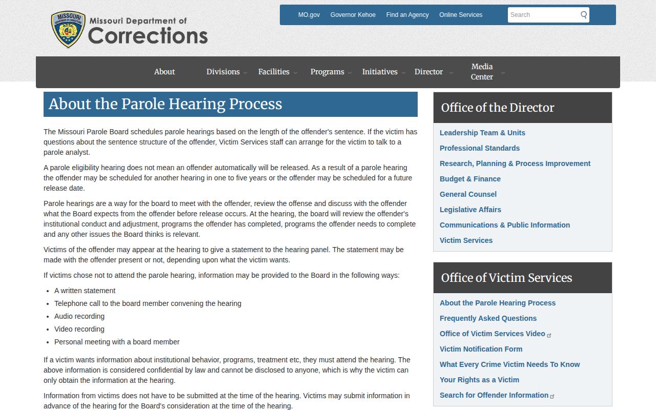 Macon County parole hearing and post-release decision information